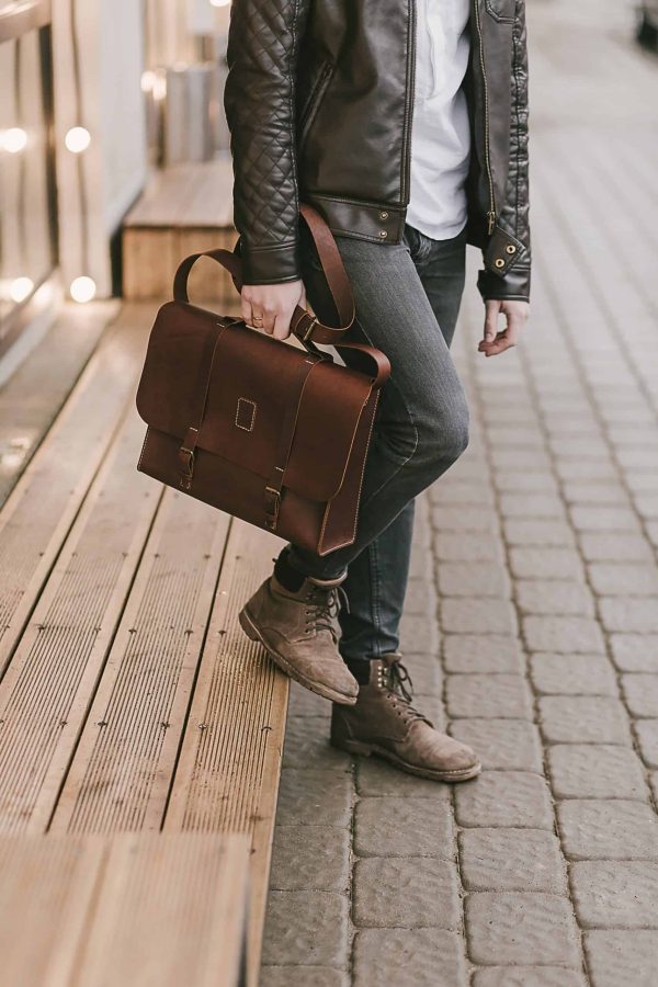 Hand-made Leather Satchel - Imagen 4