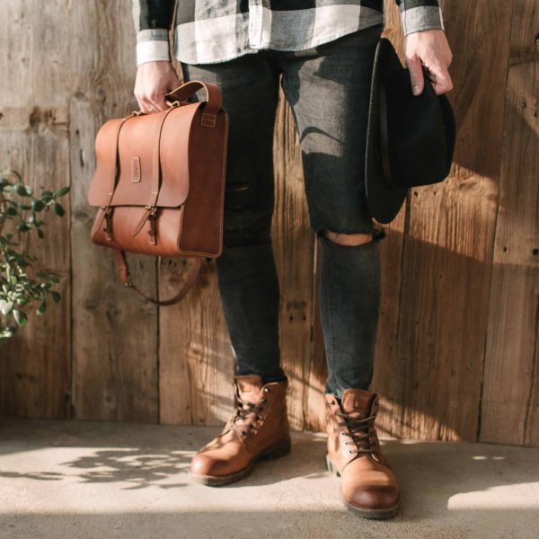 Hand-made Leather Satchel - Imagen 3